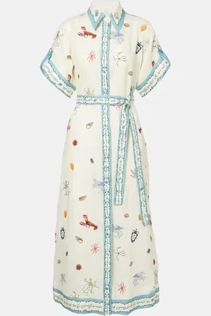 ALÉMAIS Sandy embroidered linen shirt dress