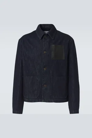 Loewe Leather-trimmed denim jacket