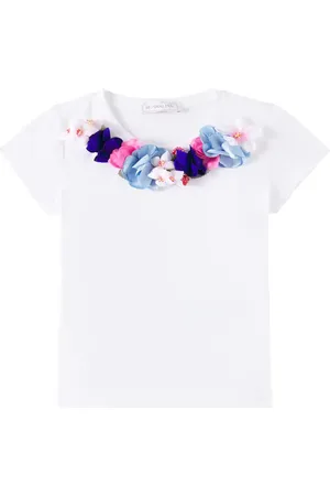 MONNALISA Floral cotton-blend T-shirt