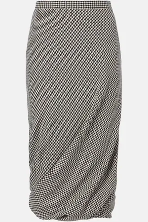 Balenciaga Twisted houndstooth wool pencil skirt