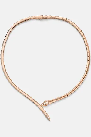 Bvlgari Serpenti Viper 18kt rose gold necklace with diamonds