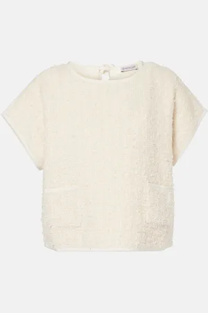 Moncler Cotton and silk tweed top