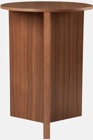 Hay Slit High walnut side table