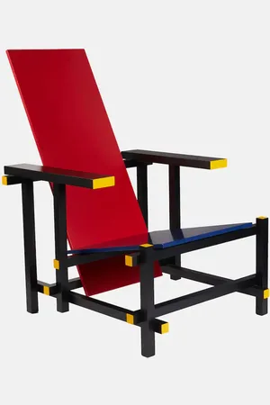 CASSINA Red and Blue chair by Gerrit Thomas Rietveld