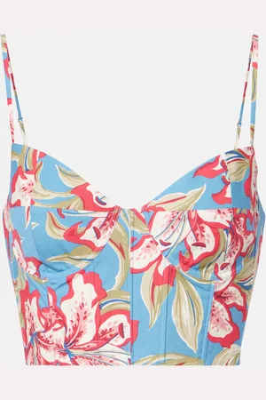 Ralph Lauren Floral cropped cotton bustier top