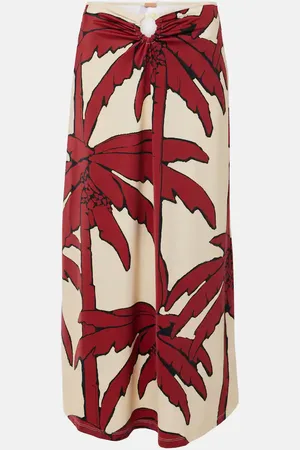 JOHANNA ORTIZ Palms Breath Of Life printed midi skirt