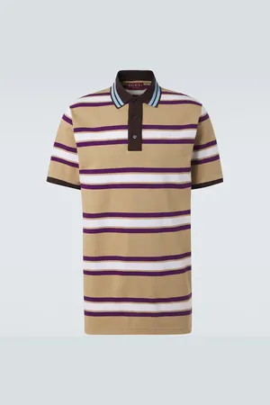 Gucci Striped cotton jersey polo shirt