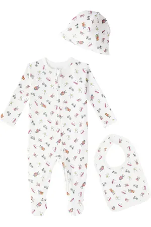 Ralph Lauren Baby cotton jersey playsuit, bib, and beanie set
