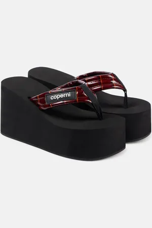COPERNI Logo leather platform thong sandals