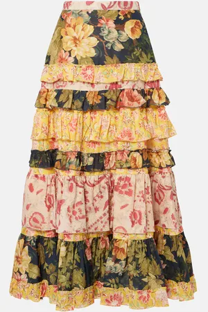 VALENTINO Patchwork cotton muslin maxi skirt
