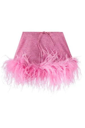 Oseree LumiÃ¨re Plumage feather-trimmed skirt