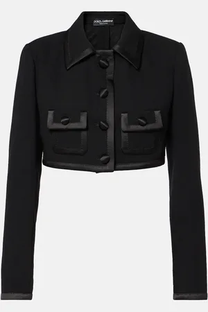 Dolce & Gabbana Cropped wool and silk-blend jacket