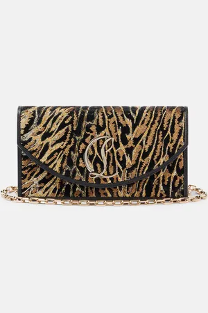 Christian Louboutin Loubi54 leopard-print crÃªpe satin clutch