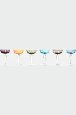 POLSPOTTEN Cuttings set of 6 champagne coupe glasses