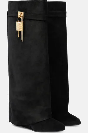 Givenchy Shark Lock suede knee-high boots