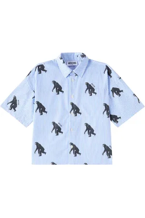 Moschino Printed striped cotton shirt