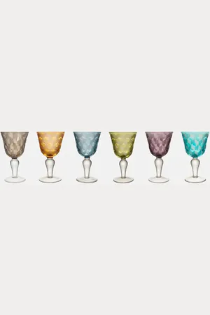 POLSPOTTEN Blocks set of 6 wine glasses