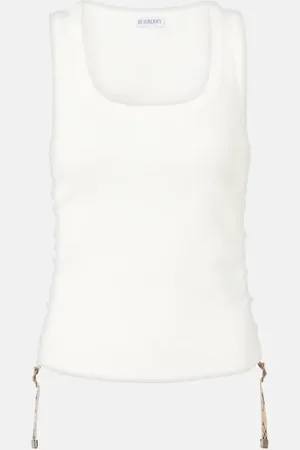 Burberry Ruched cotton-blend top