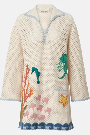 ALÉMAIS Splash crochet cotton mini dress