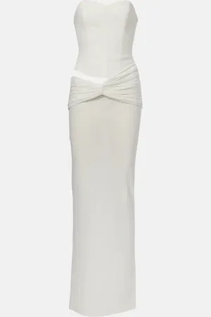 ALEX PERRY Draped crÃªpe jersey corset dress