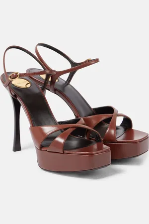 Saint Laurent Debbie 85 leather platform sandals