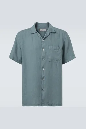 CANALI Linen bowling shirt