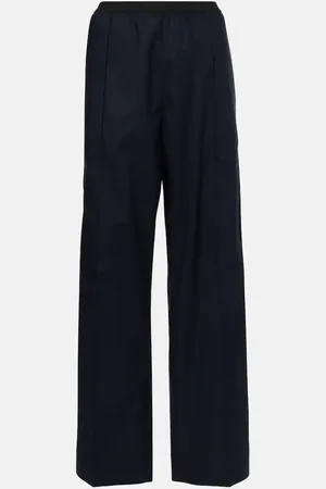 Plan C High-rise cotton straight pants