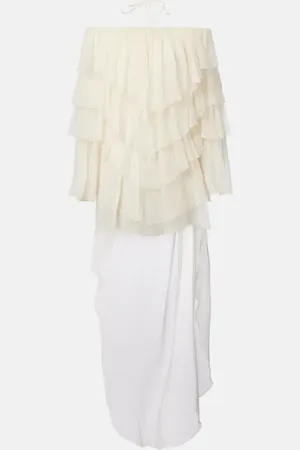BLUMARINE Ruffled silk minidress