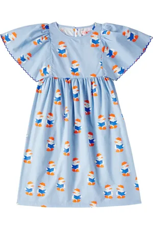 Tiny Cottons Readers printed scalloped cotton dress