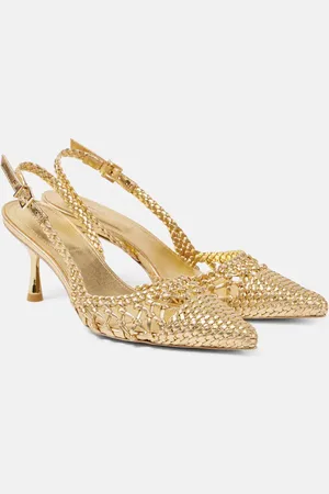 Simkhai Dylan metallic leather slingback pumps