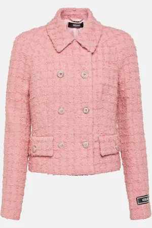 VERSACE Double-breasted bouclÃ© tweed jacket