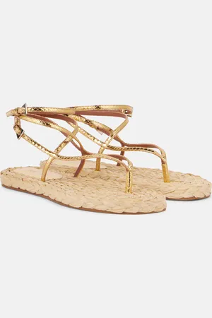 PARIS TEXAS Hydra metallic leather thong sandals