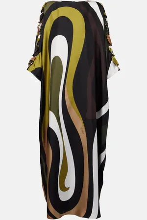 Puccini Marmo silk twill kaftan