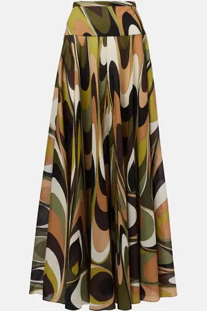 Puccini Onde cotton muslin maxi skirt