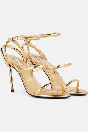 Alaïa Strappy metallic leather sandals