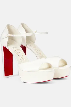 Christian Louboutin Bridal Sandaloo 130 crÃªpe satin platform sandals