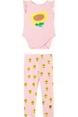 Bobo Choses Baby Sunflower cotton-blend bodysuit and leggings set