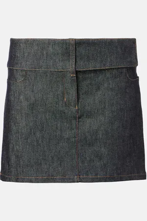 Courrèges Belted denim miniskirt