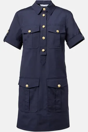 VERONICA BEARD Lucca embellished linen shirt dress