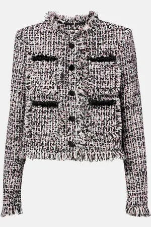 Self-Portrait Fringed bouclÃ© jacket