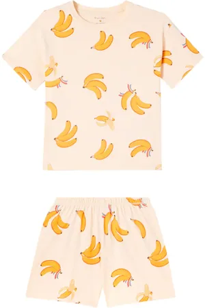 Konges Sløjd Lin printed cotton T-shirt and shorts set