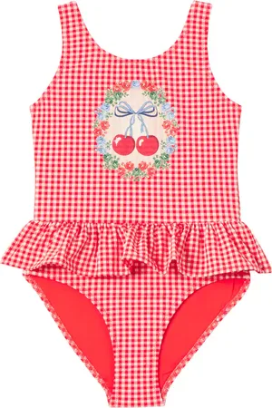 Konges Sløjd Soline checked ruffled swimsuit