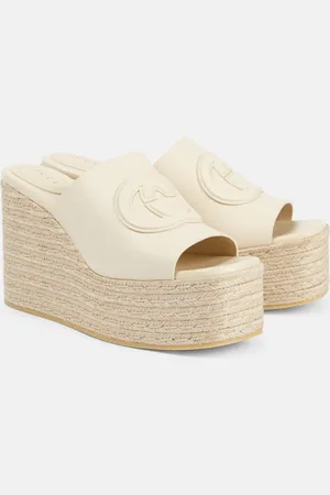 Gucci GG leather platform espadrilles