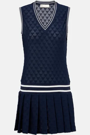 Tory Burch Pleated terry jacquard tennis dress