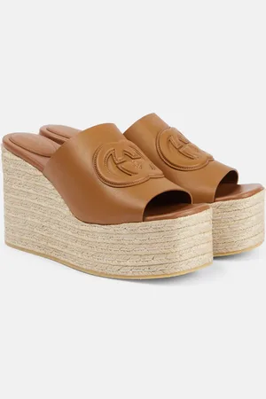 Gucci GG leather espadrille wedges