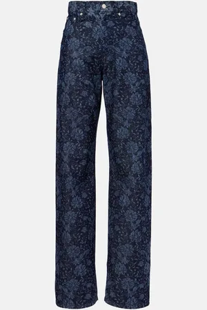 DRIES VAN NOTEN Floral printed wide-leg jeans