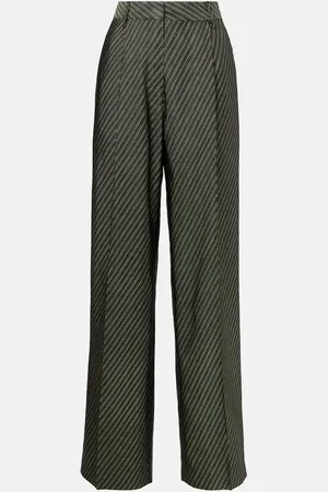 DRIES VAN NOTEN Striped high-rise wide-leg pants