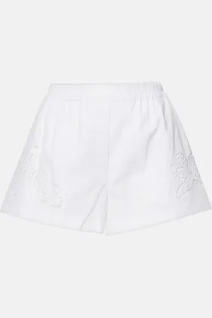 VERSACE Sangallo embroidered cotton poplin shorts