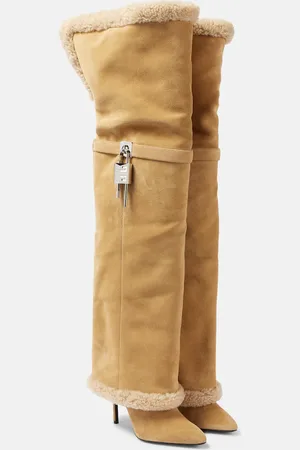 Givenchy Shark Lock Stiletto suede over-the-knee boots