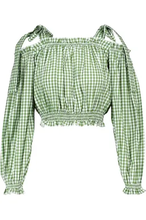 ALEXANDRA MIRO Gingham cotton crop top